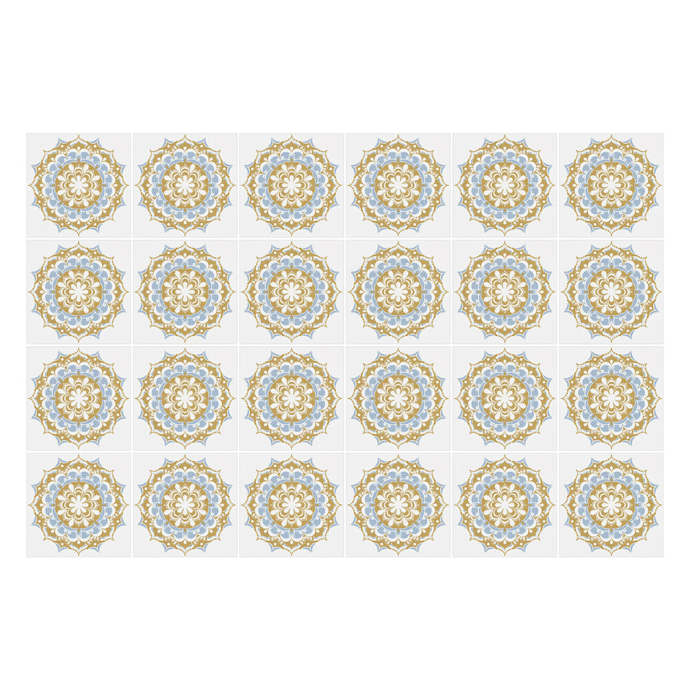 Nálepky na dlaždice Mandala s kvetmi