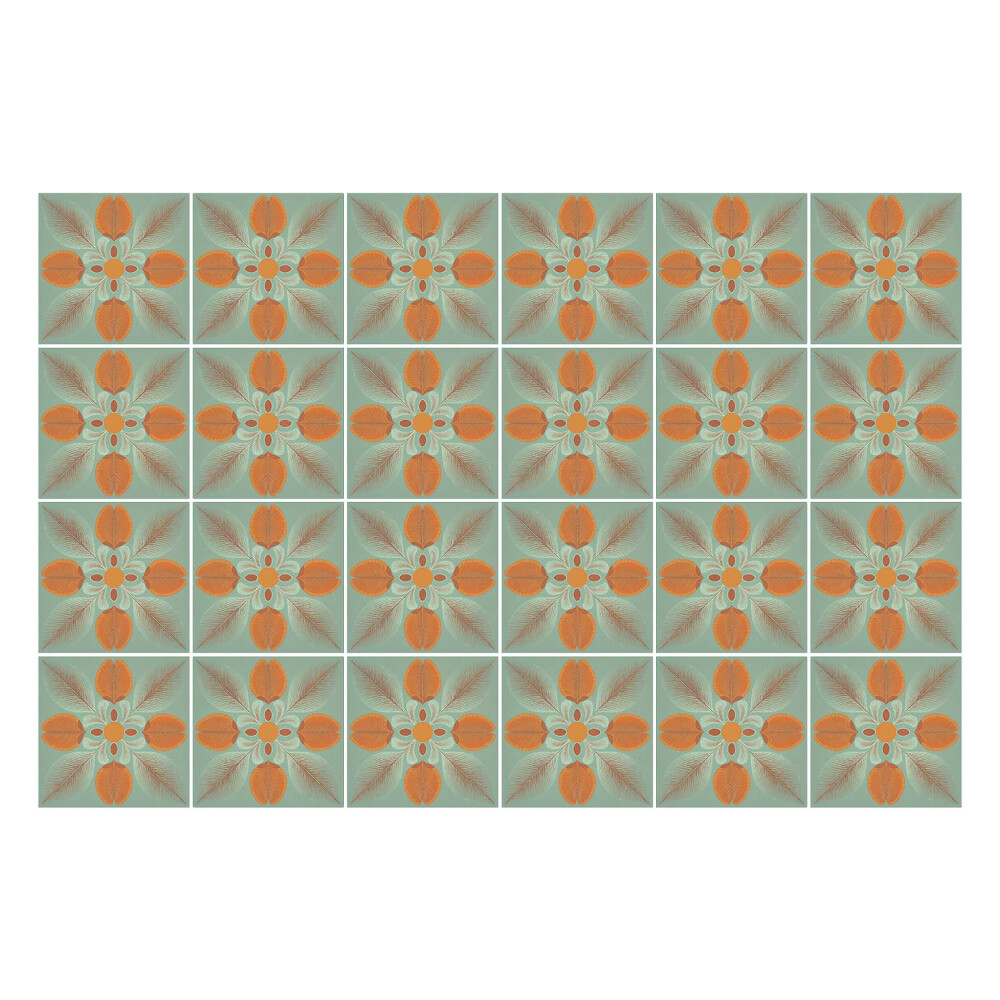 Nálepky na dlaždice Kvetinové motívy v sieťke