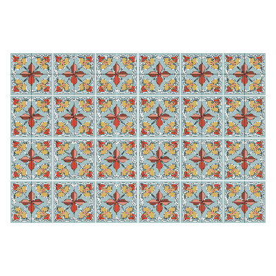 Samolepky na kachličky Štylizované kvety v sieťke