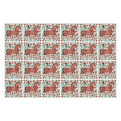 Samolepky na obklady Kone v kvetinovom aranžmáne