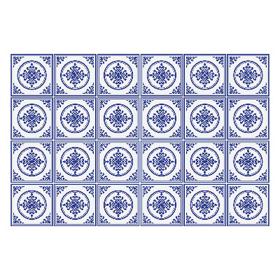 Samolepky na kachličky Klasické ozdoby v štvorcoch