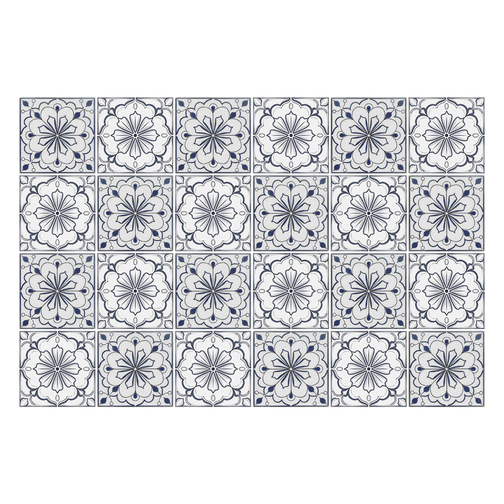 Samolepky na kachličky Kvetinové ozdoby v mozaike