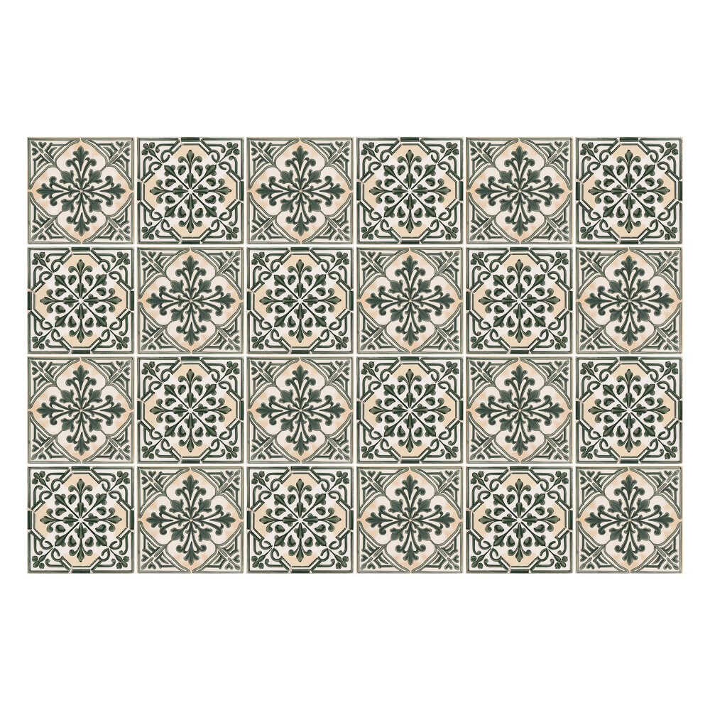 Nálepky na dlaždice Kvetinové ozdoby v sieťke