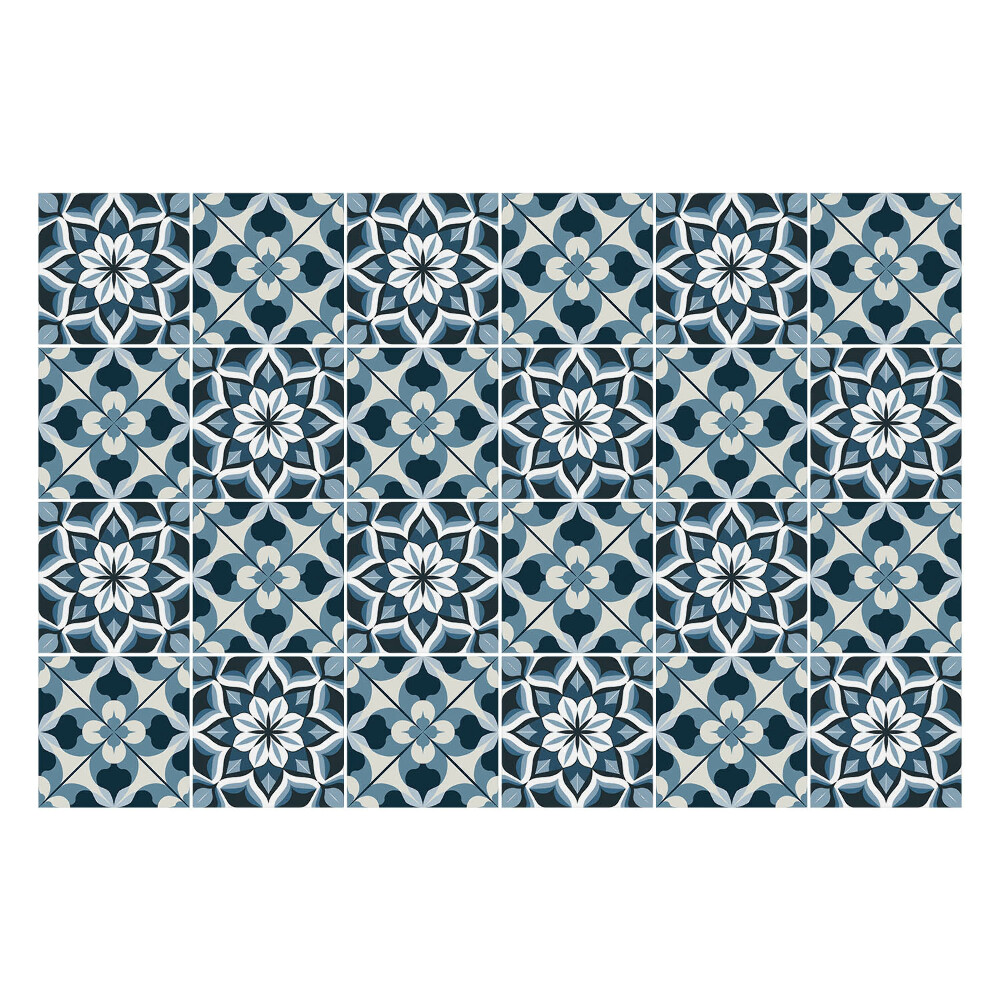 Samolepky na kachličky Kvetinové mandaly v mriežke