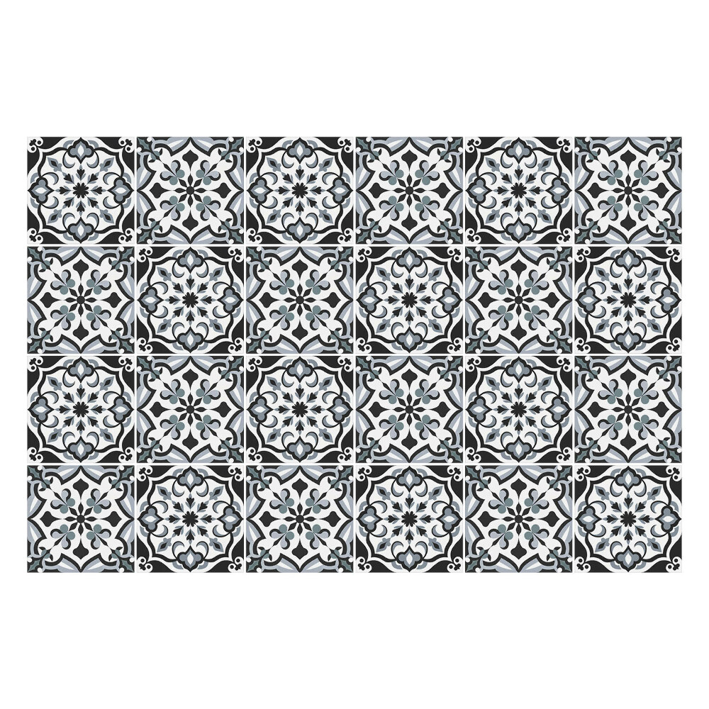 Nálepky na dlaždice Kvetinové ozdoby v kruhoch