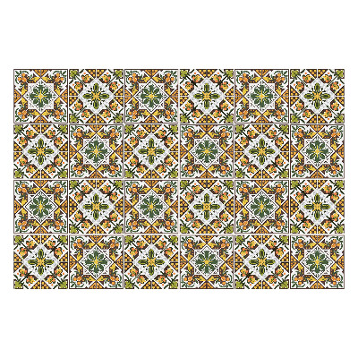 Samolepky na obklady Kvetinové ozdoby v štvorcoch