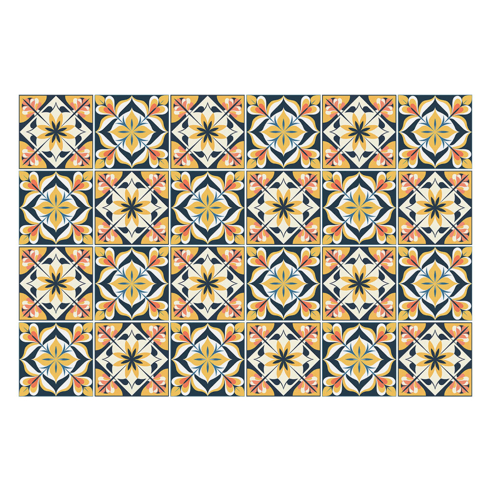 Samolepky na kachličky Kvetinové motívy v aranžmáne