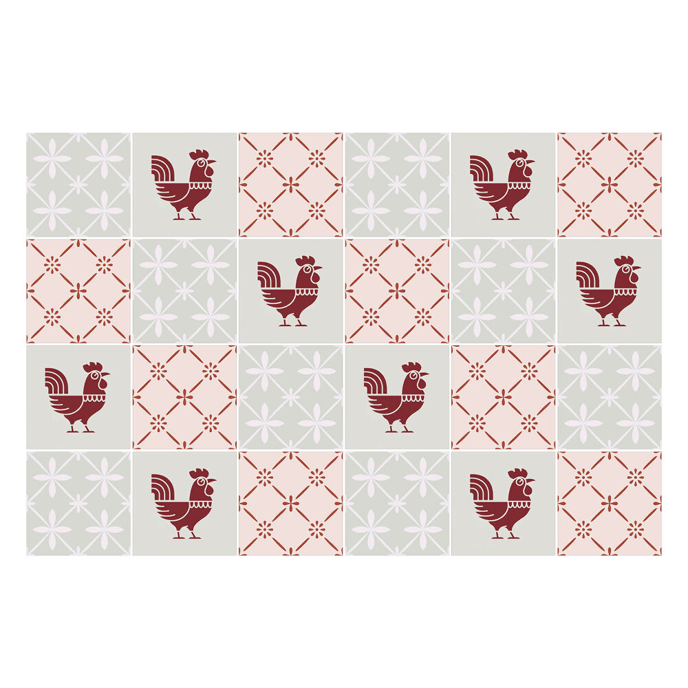 Samolepky na kachličky Kockované líšky