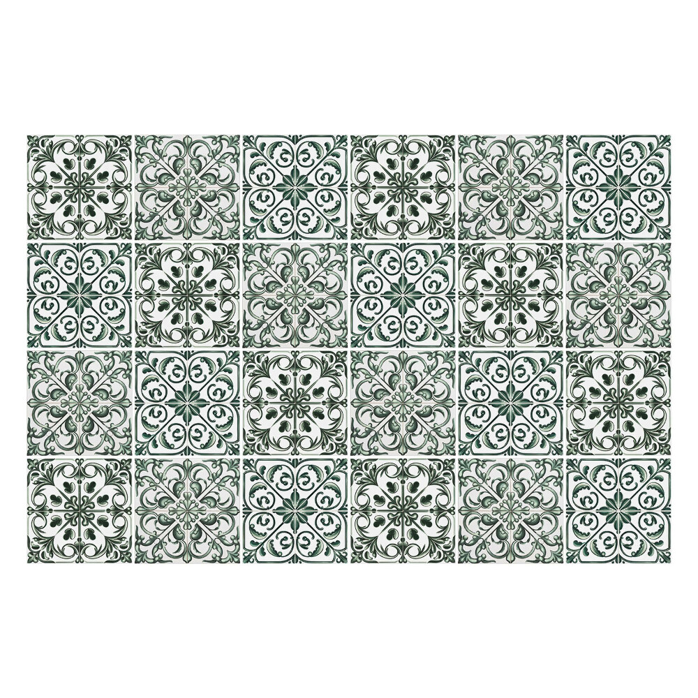 Nálepky na dlaždice Vzorované zelené dlaždice