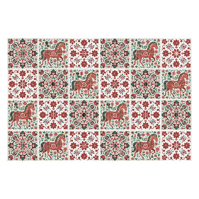 Nálepky na dlaždice Folklór koní a kvetov