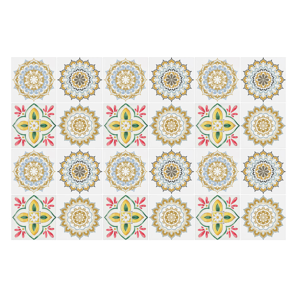 Nálepky na dlaždice Kvetinové mandaly a ozdoby