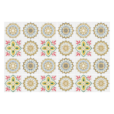 Nálepky na dlaždice Kvetinové mandaly a ozdoby