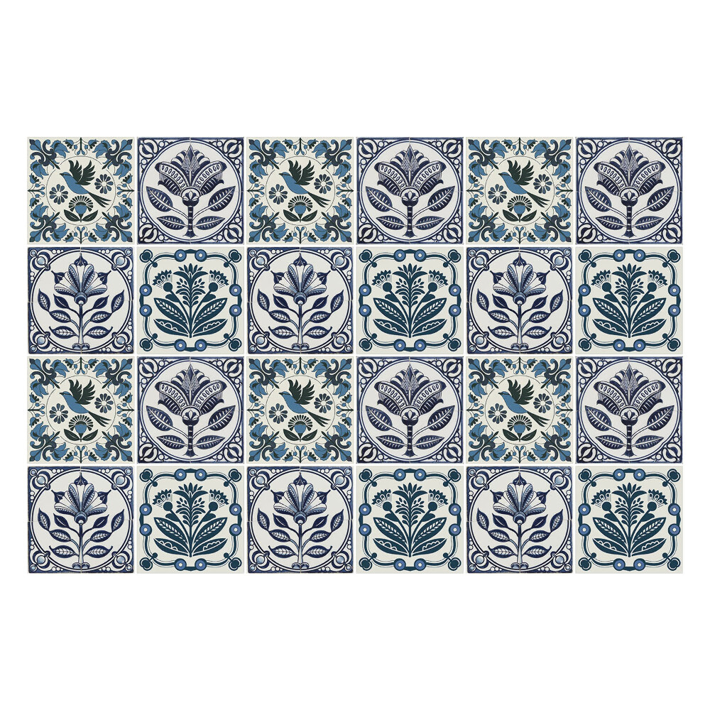 Samolepky na kachličky Rastliny a vtáky