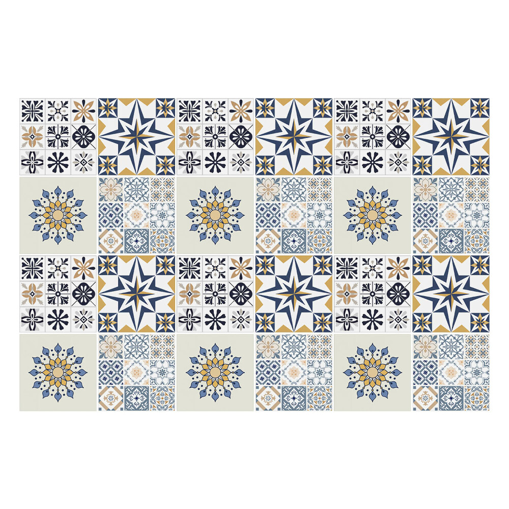 Samolepky na obklady Dlaždice s hviezdami a mandalami