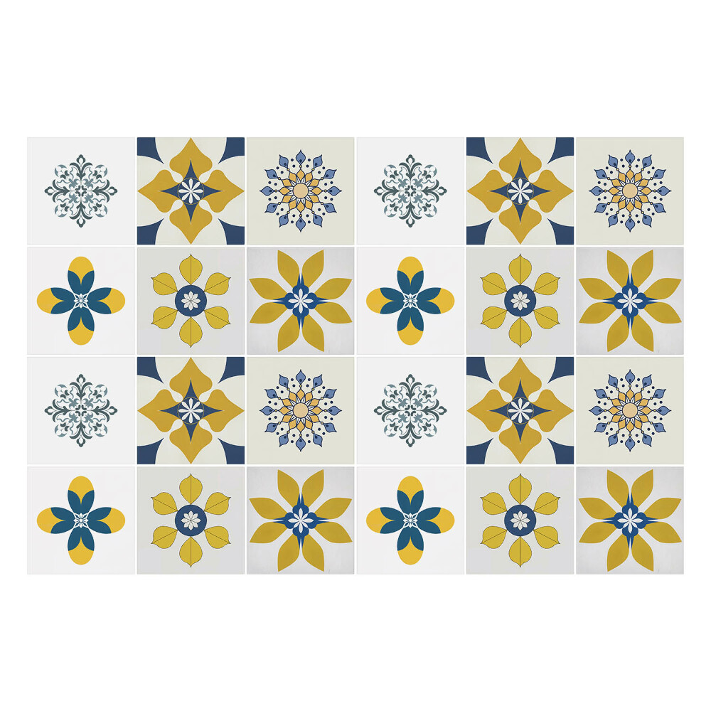 Nálepky na dlaždice Sada mandaly a kvetov