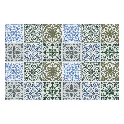 Nálepky na dlaždice Kvetinové a geometrické motívy