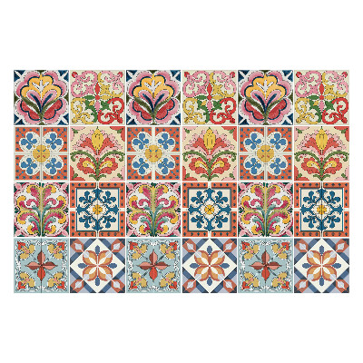 Nálepky na dlaždice Retro kvetinové vzory