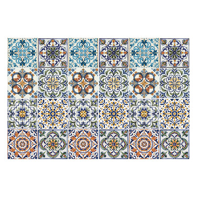 Samolepky na kachličky Kvetinové a geometrické motívy