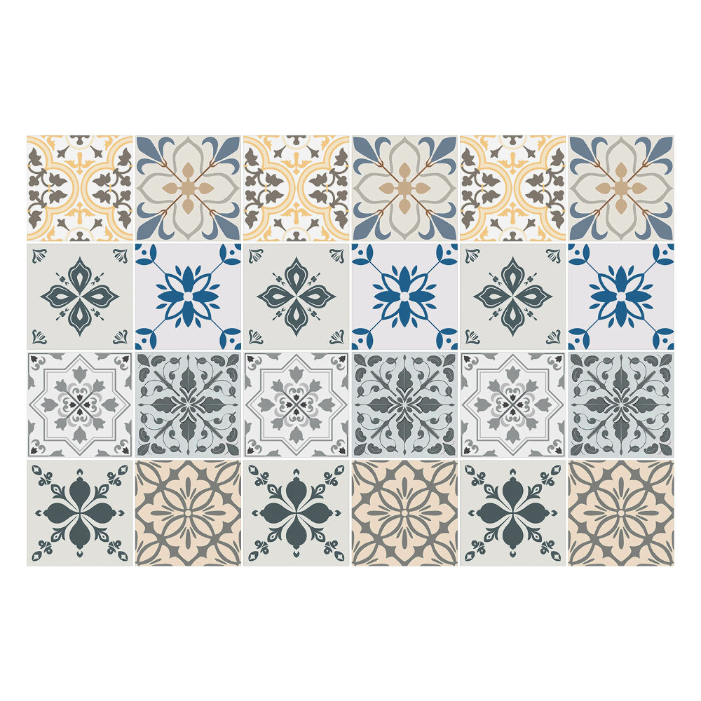 Nálepky na dlaždice Kvetinové motívy v mozaike