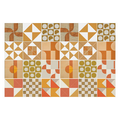 Samolepky na kachličky Geometria v odtieňoch