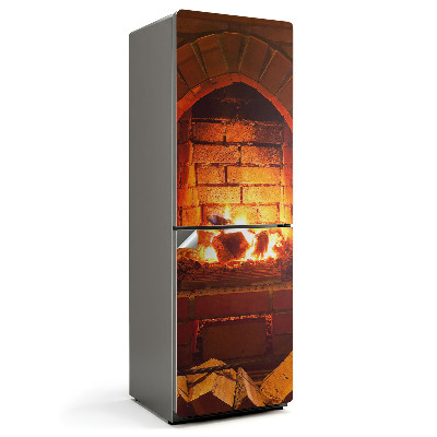 Nálepka na chladničku Oheň v krbe