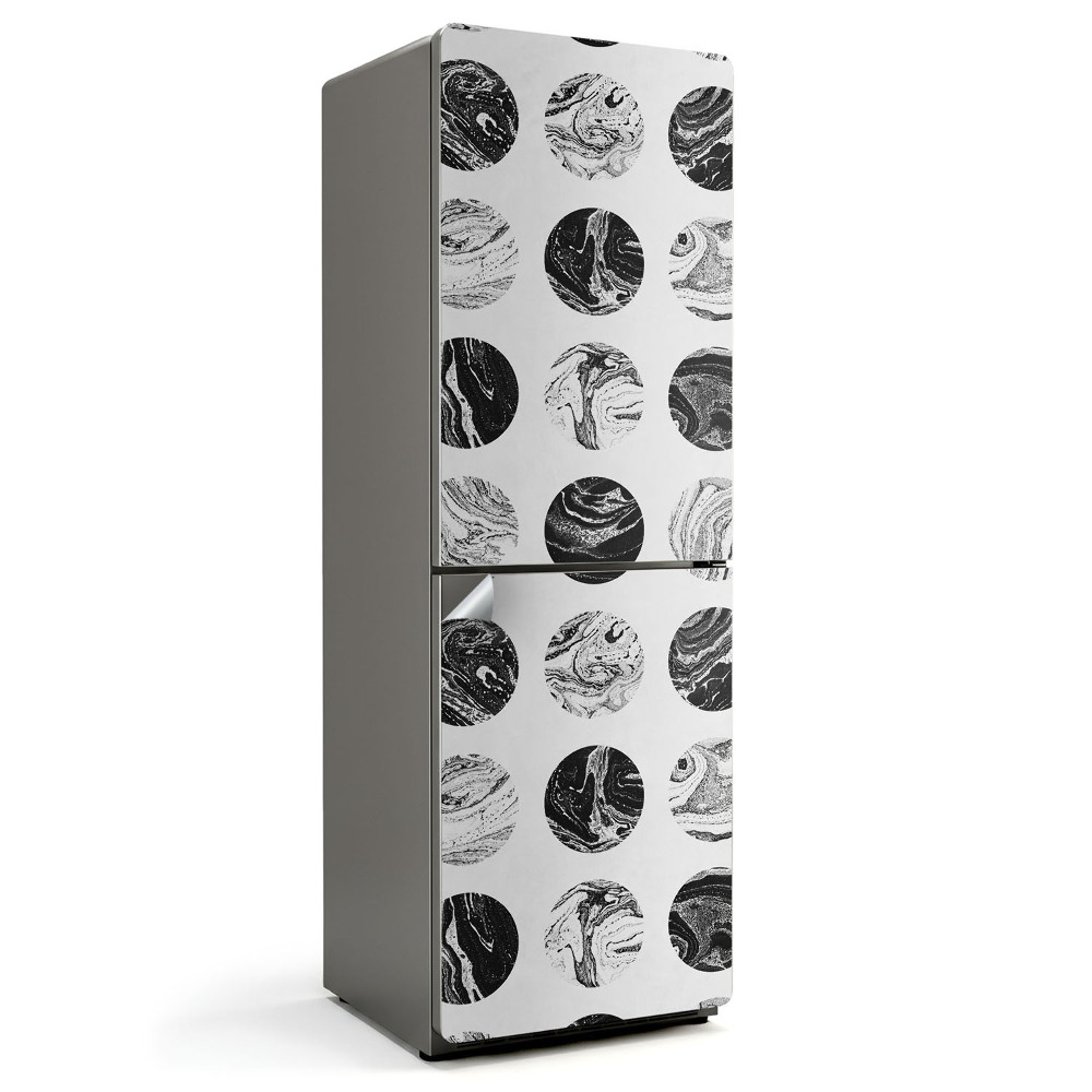 Nálepka na chladničku Mramorové vzorové kruhy