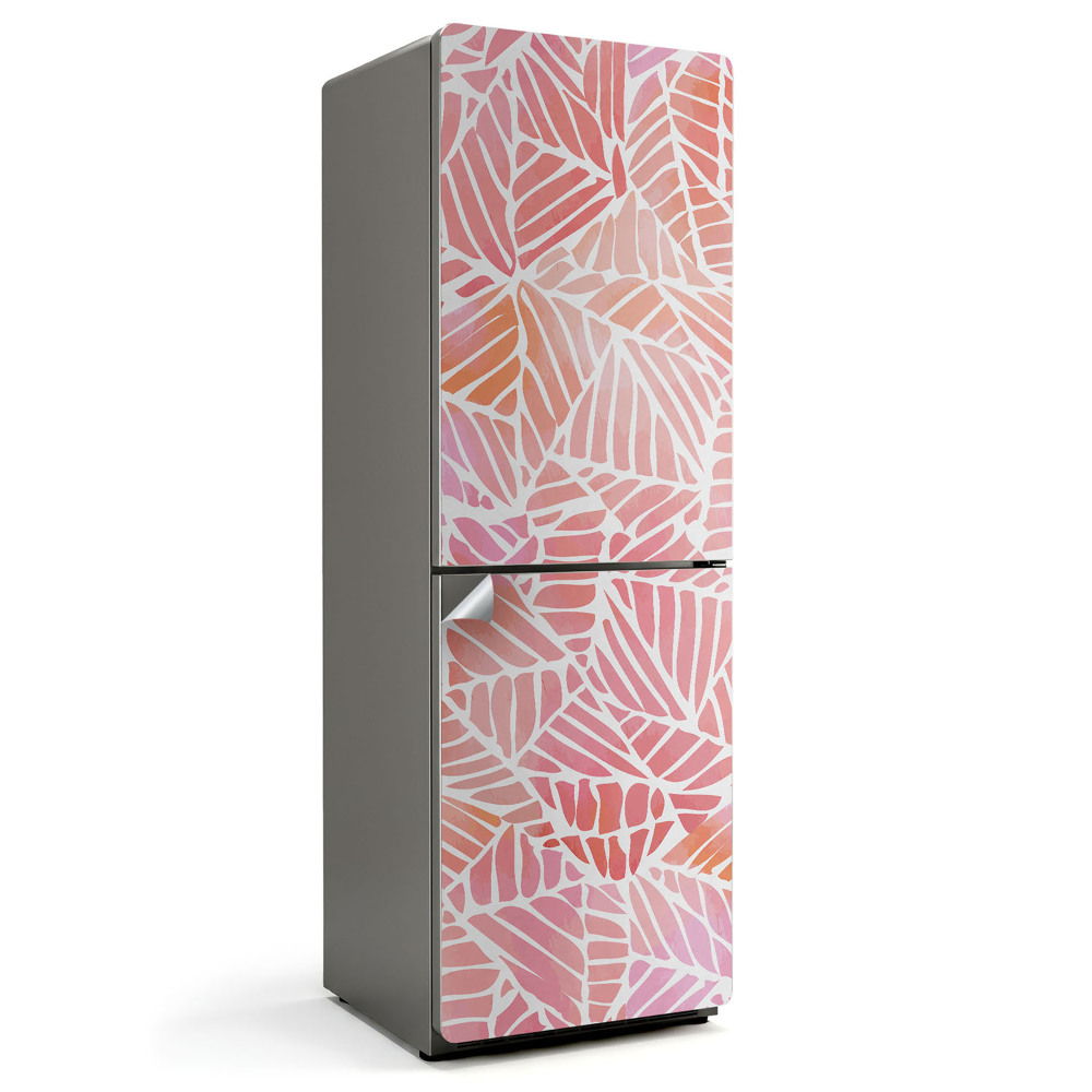 Nálepka na chladničku Vzor listov v pastelových farbách