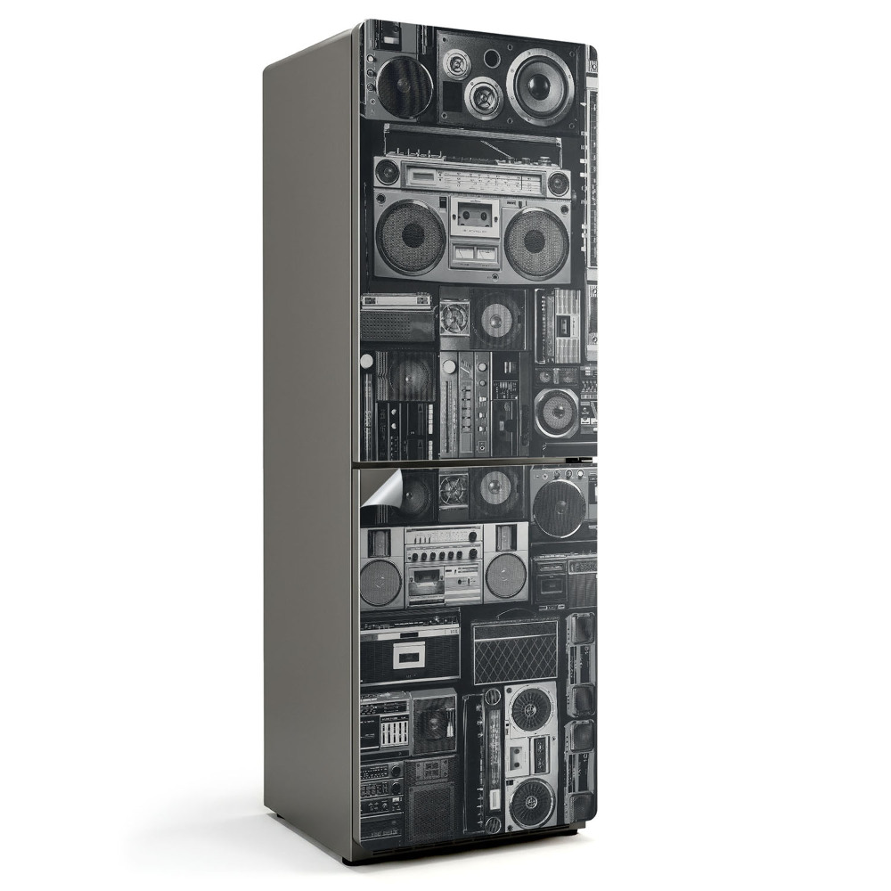 Samolepiaca nálepka na chladničku Retro audio zariadenia