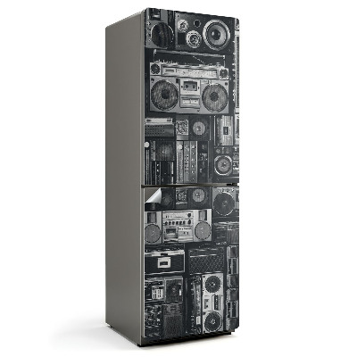 Samolepiaca nálepka na chladničku Retro audio zariadenia