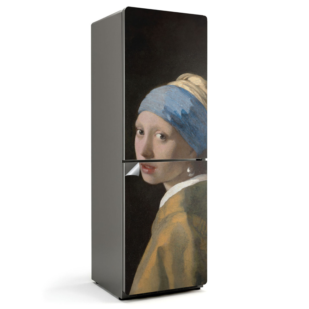 Samolepiaca nálepka na chladničku Portrét dievčaťa s perlou