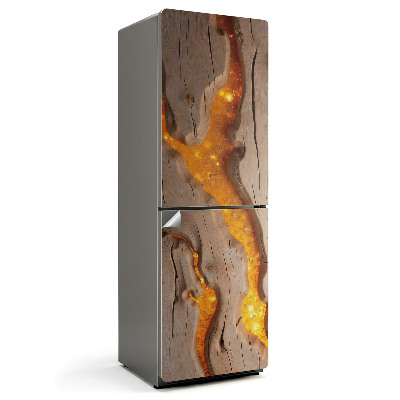 Nálepka na chladničku Prírodný vzor dreva so živicou