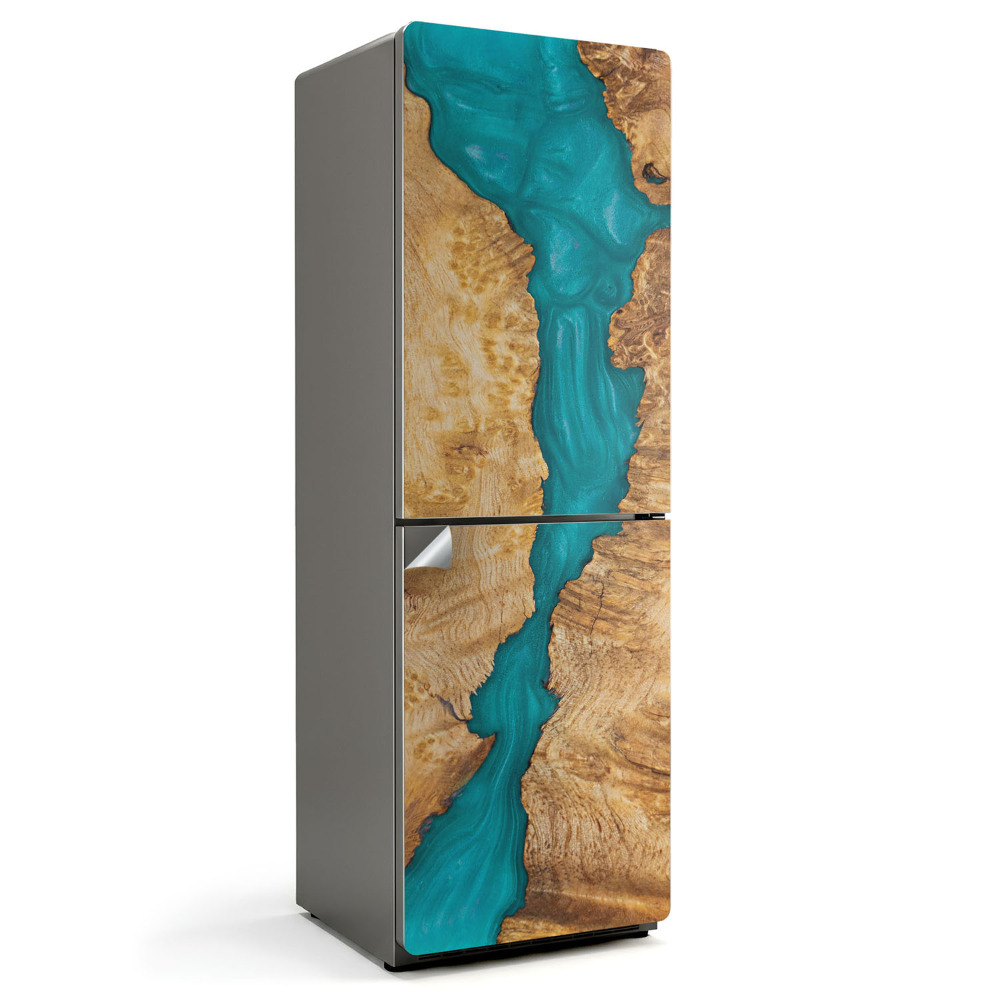 Fototapeta na chladničku Prírodný vzor dreva so živicou