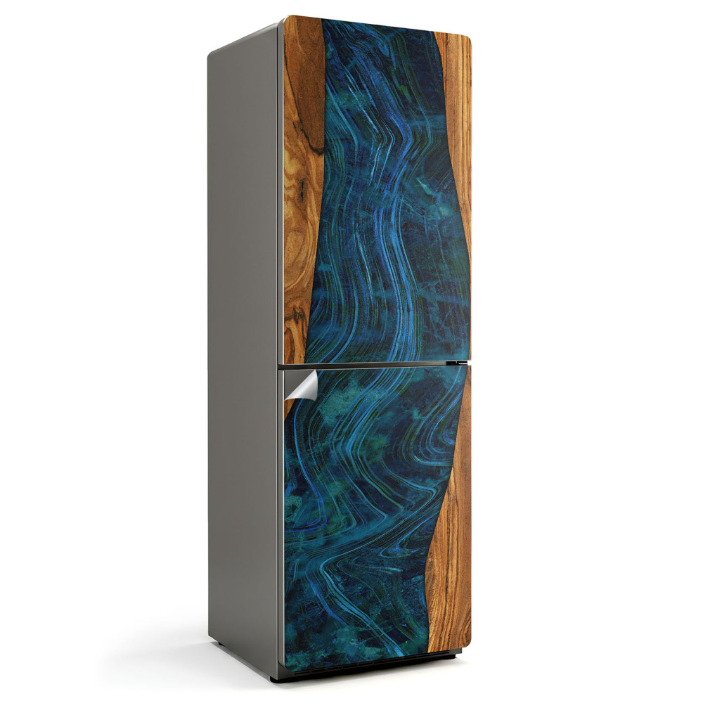 Nálepka na chladničku Vlna živice v dreve