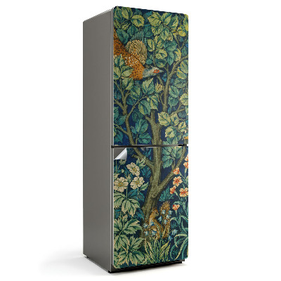 Fototapeta na chladničku Lesná krajina s faunou