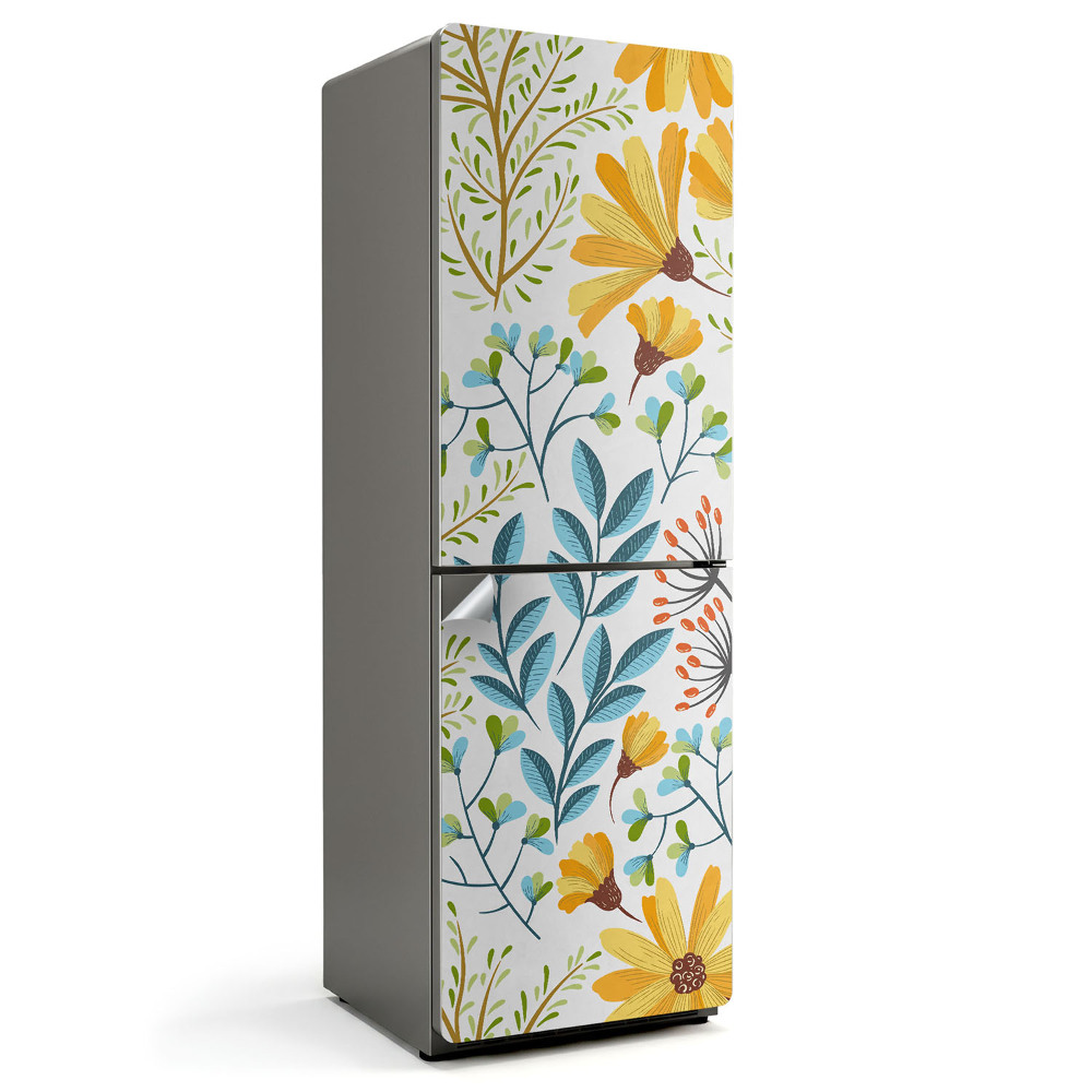 Nálepka na chladničku Kvetinový vzor s listami