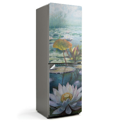 Fototapeta na chladničku Ľalie na hladine jazera