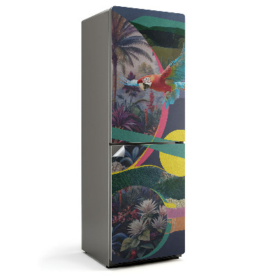 Nálepka na chladničku Vzor tropického papagája