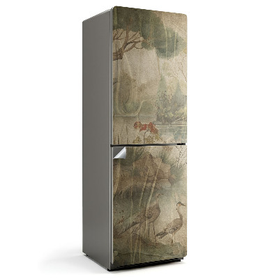 Samolepiaca nálepka na chladničku Pokojná krajina s vtákmi