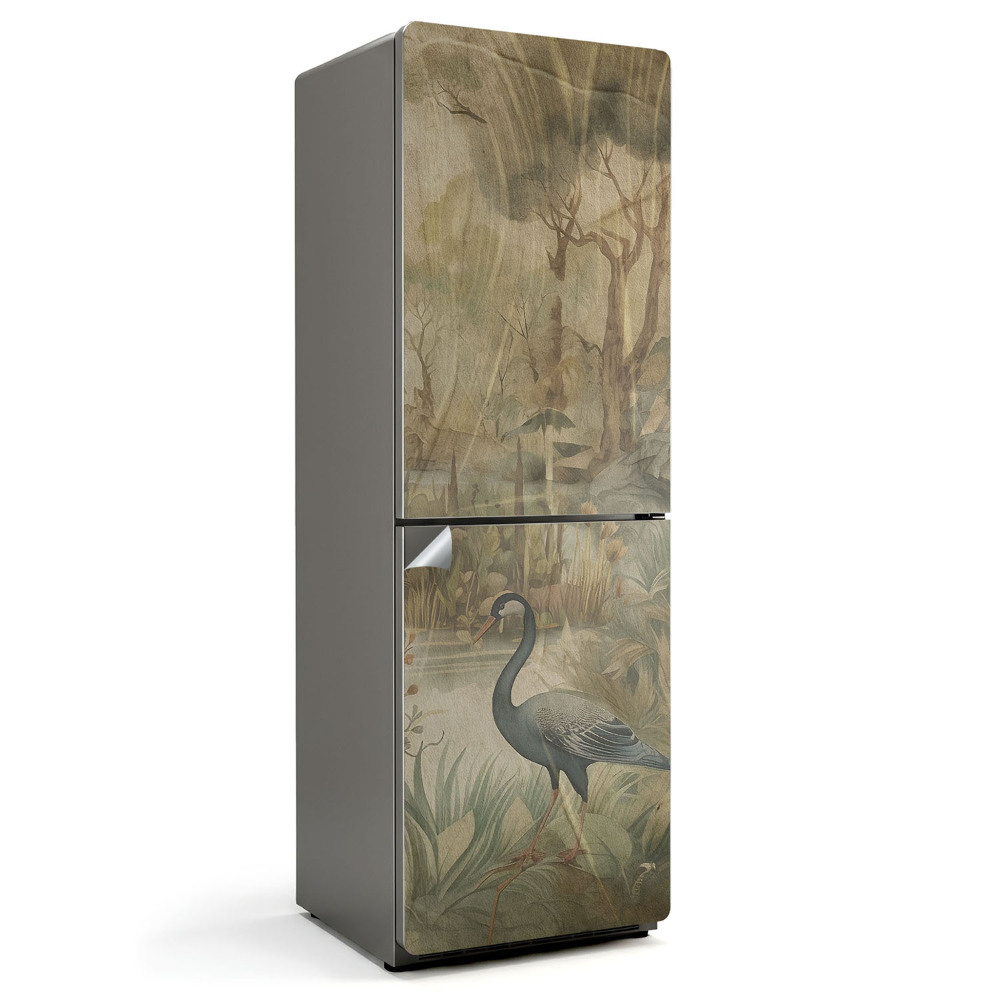 Fototapeta na chladničku Vták v prírodnej krajine