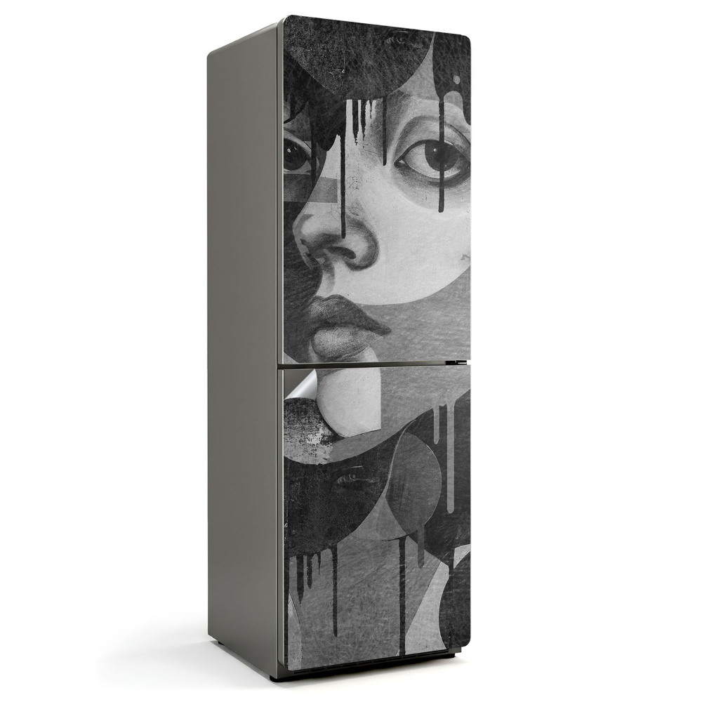 Samolepiaca nálepka na chladničku Abstraktný portrét tváre