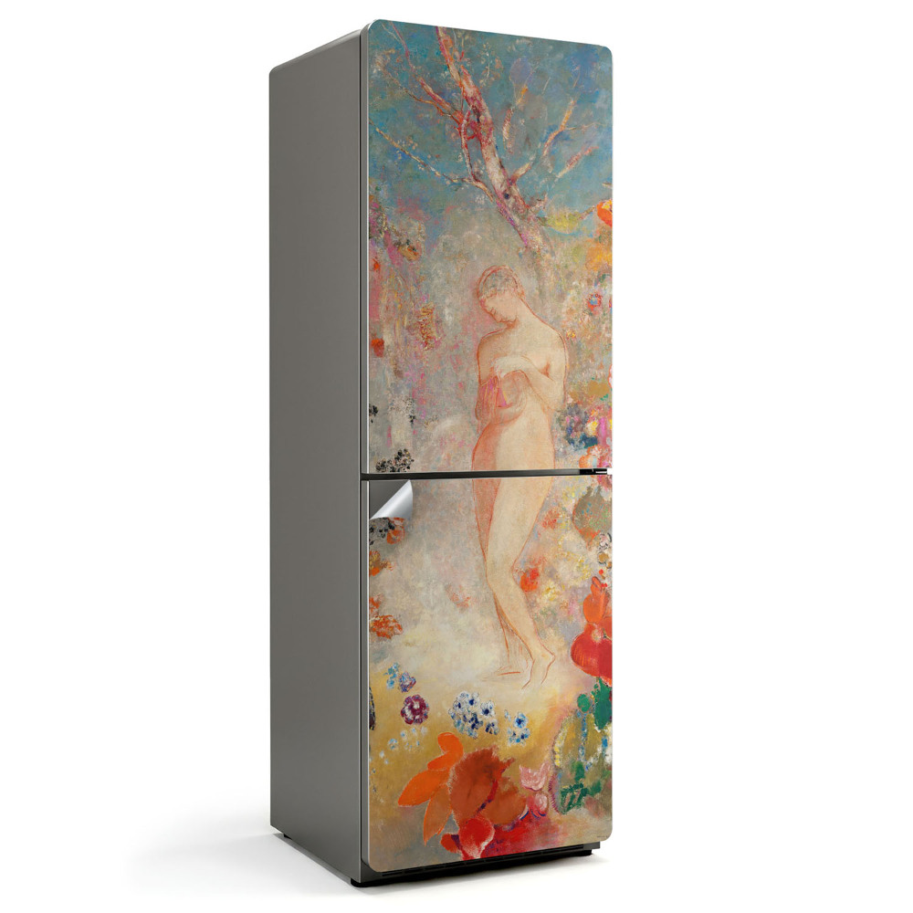 Nálepka na chladničku Postava medzi kvetmi