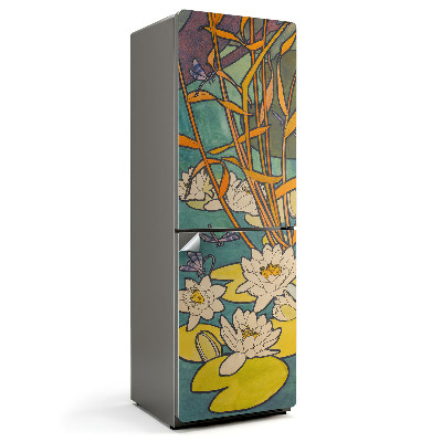 Fototapeta na chladničku Kvety na vode s rastlinami