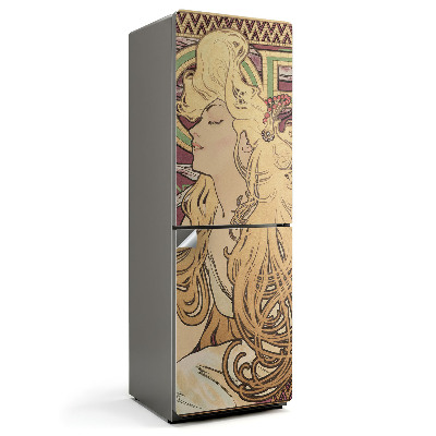 Nálepka na chladničku Portrét ženy Alfonsa Muchu