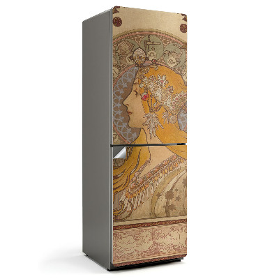 Nálepka na chladničku Portrét ženy Alfonsa Muchu