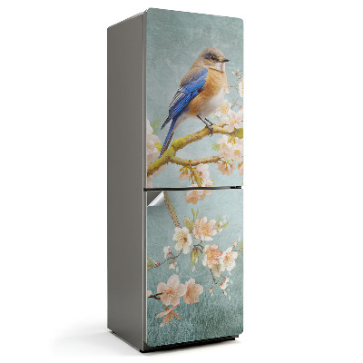 Samolepiaca nálepka na chladničku Vták na kvetinovej vetve