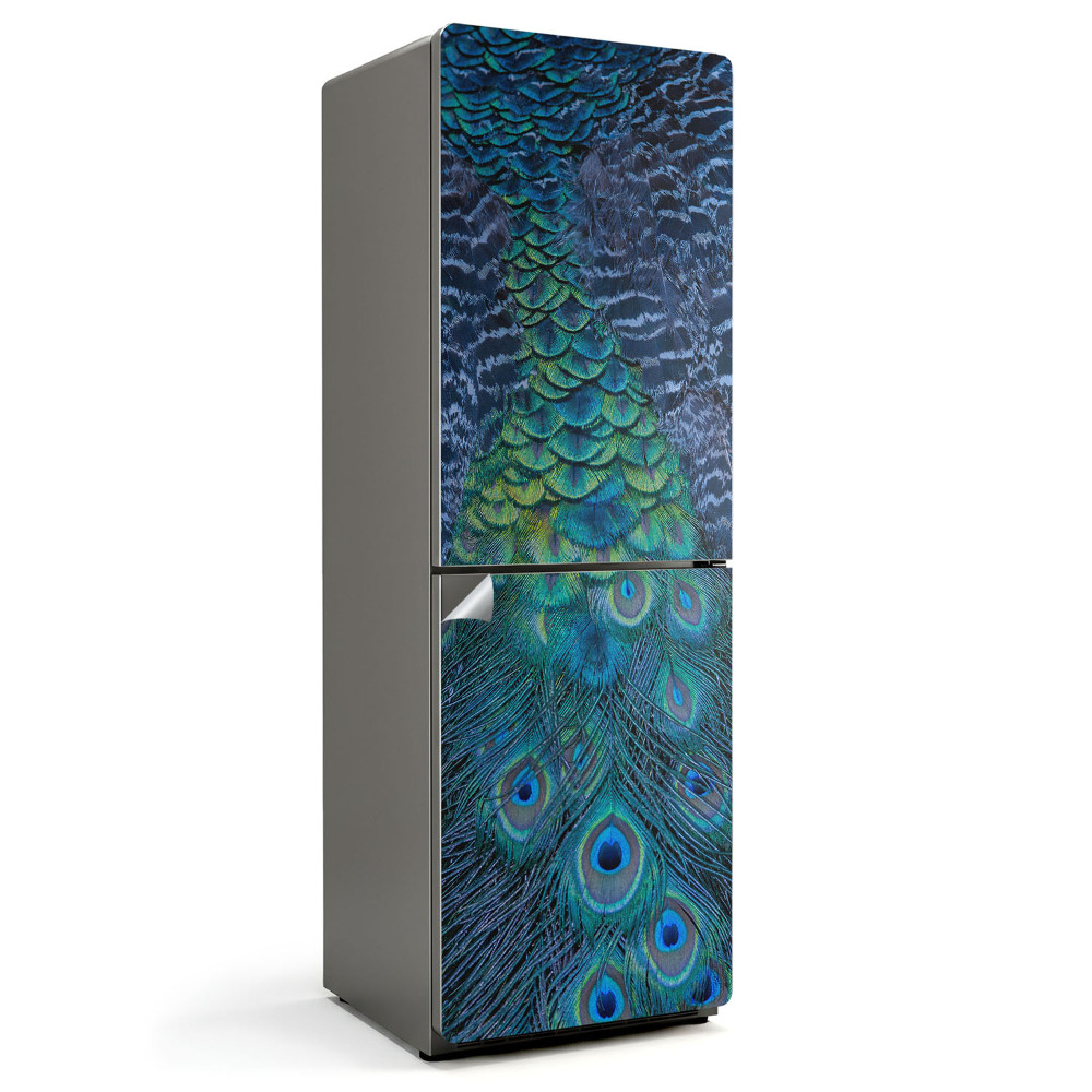 Nálepka na chladničku Pávie perá v detaile