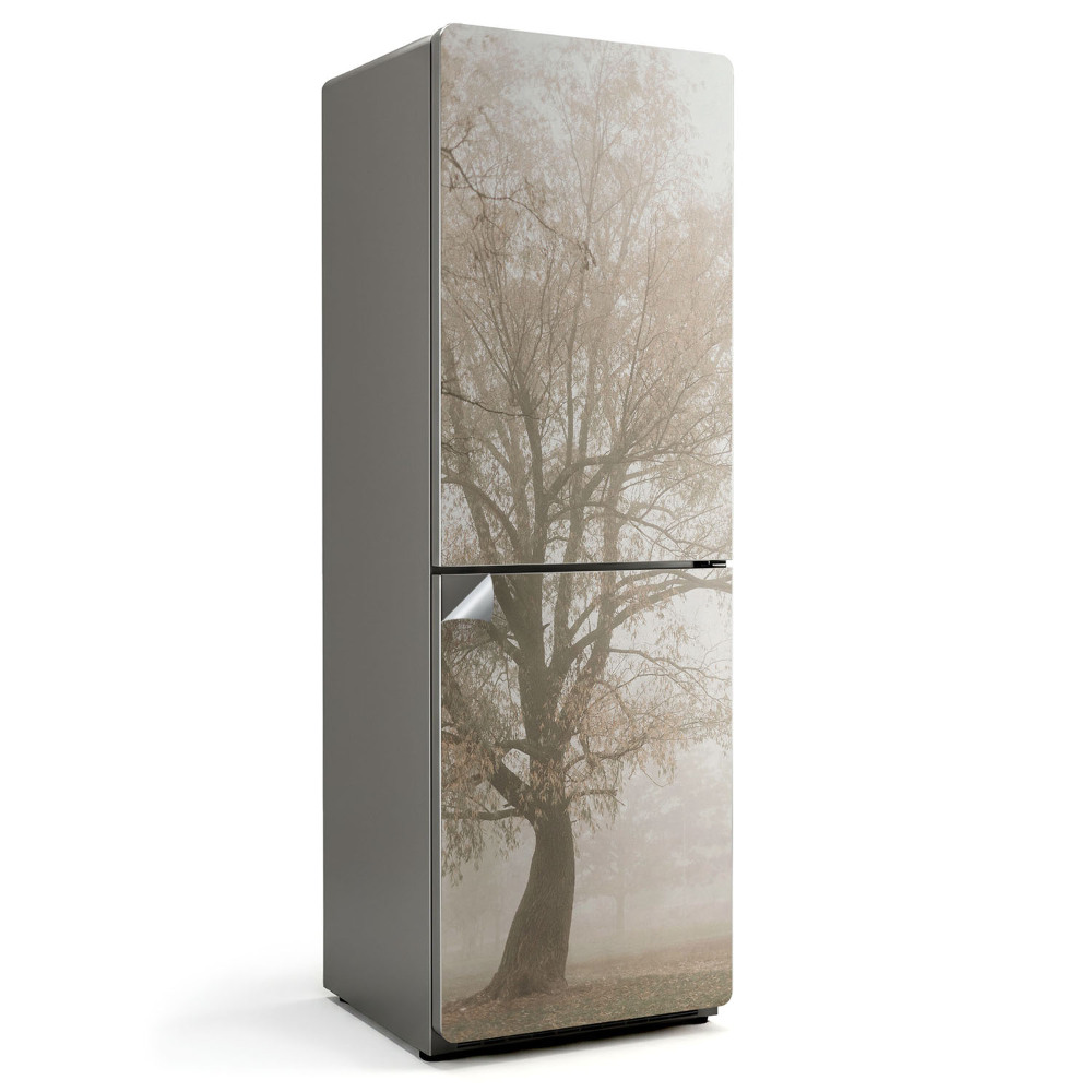 Nálepka na chladničku Zahmlená krajina so stromom