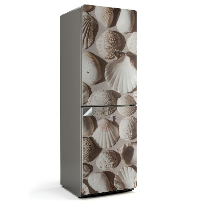 Nálepka na chladničku kompozícia vyrobená z mušlí