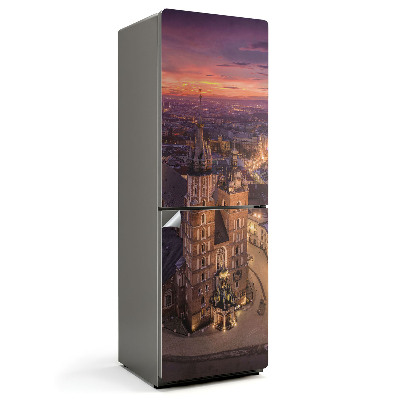 Samolepiaca nálepka na chladničku Architektúra Krakova v noci