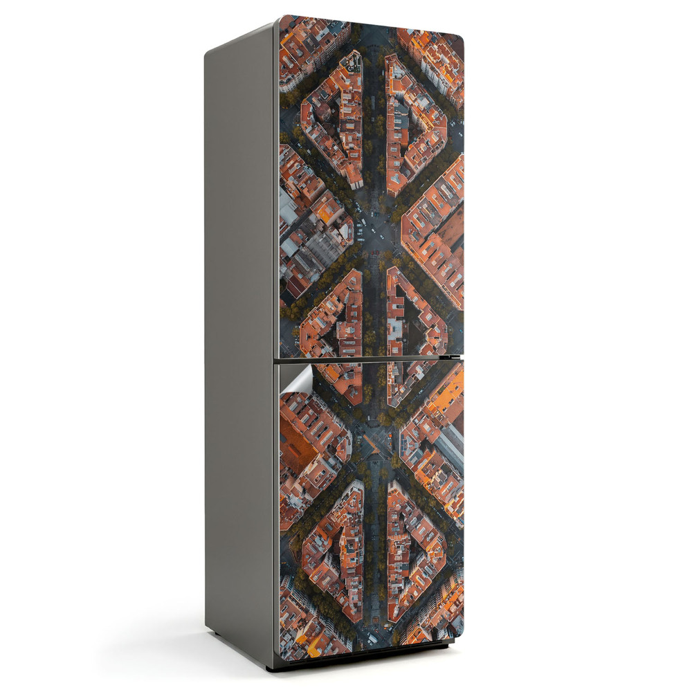 Nálepka na chladničku Architektonický vzor z vtáčej perspektívy